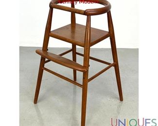 Lot 221 Nanna Ditzel teak high chair. Danish Mid Century Modern.