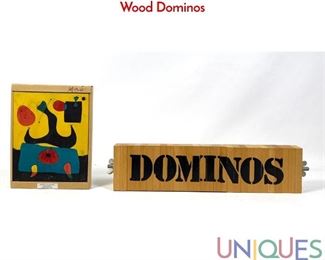 Lot 237 Miro Painted Wood Puzzle and 70s Op Art Wood Dominos