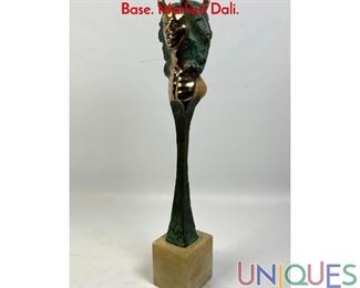 Lot 238 After Salvador Dali Bronze Sculpture on Marble Base. Marked Dali.