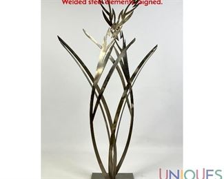 Lot 248 MARSH SCOTT Modernist Studio Steel Sculpture. Welded steel elements. Signed.