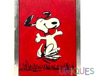 Lot 276 Framed Oil on Canvas Snoopy Painting