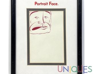 Lot 293 Attributed to Barry McGee. Drawing Portrait Face.