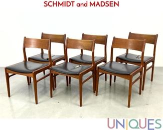 Lot 334 Set 6 Danish teak dining chairs. FUNDERSCHMIDT and MADSEN