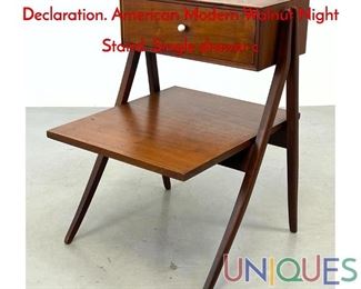 Lot 353 Kipp Stewart Side Table for Drexel Declaration. American Modern Walnut Night Stand. Single drawer c