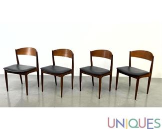 Lot 390 Set 4 Danish Modern Teak Dining Chairs.