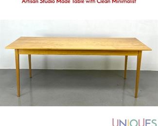 Lot 403 Birch Dining table Wilson woodworking Vermont, USA. Artisan Studio Made Table with Clean Minimalist