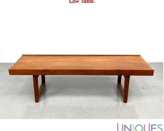 Lot 409 Torbjorn Afdal for Bruksbo, Norway Teak Bench Low Table.