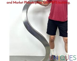 Lot 424 Stainless steel S from Lerners shoppes. 12th and Market Philadelphia. Old PSFS building.