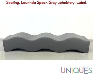 Lot 438 COALESSE by STEELCASE Ripple Bench Seating. Laurinda Spear. Gray upholstery. Label.