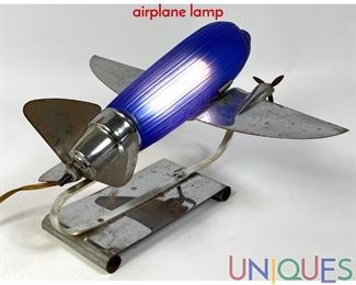 Lot 443 Sarsaparilla Deco inspired Light Design airplane lamp