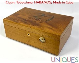 Lot 446 Cuban Humidor 30 Cohiba. Wood Box for Cigars. Tobacciana. HABANOS Made in Cuba
