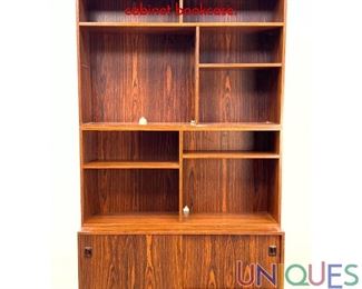 Lot 448 3 Section Danish Modern Rosewood stacking cabinet bookcase.