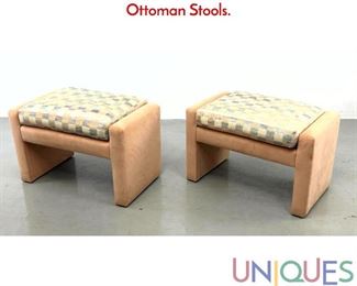 Lot 465 Pair THAYER COGGIN Milo Baughman Ottoman Stools.