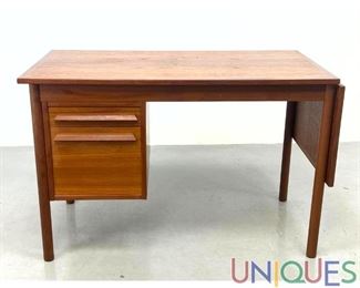 Lot 530 Danish Modern Teak Drop Side Desk.