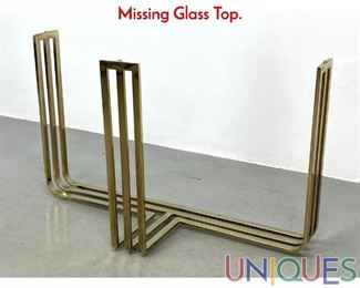 Lot 551 Modern Metal Hall Console Table Base. Missing Glass Top.