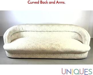 Lot 553 Vladimir Kagan style curved 1970 s Sofa Couch. Curved Back and Arms.