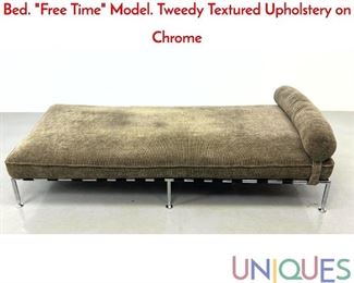 Lot 558 ANTONIO CITTERIO for B and B ITALIA Day Bed. Free Time Model. Tweedy Textured Upholstery on Chrome