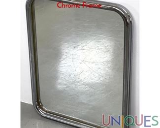 Lot 560 Modernist Wall Mirror with Double Tube Chrome Frame.