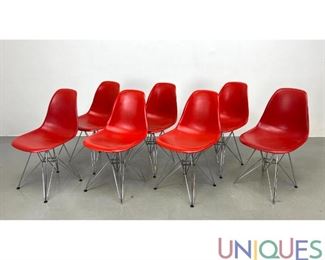 Lot 572 Set 7 Contemporary Eames Style Shell Chairs.