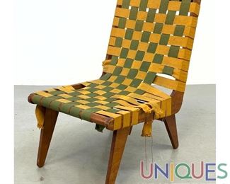 Lot 573 Jens Risom Style Low Lounge Chair.