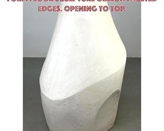 Lot 633 Large Cast Plaster Sculptural Form Floor Sculpture Object. Faceted edges. Opening to top.