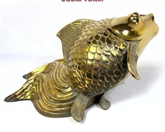 Lot 643 large Brass Figural Koi Fish Sculpture. 