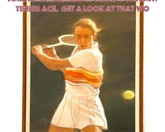 Lot 649 Signed LUBAY Pastel Painting MARTINA NAVRATILOVA Tennis Portrait. Tennis Ace. Get a look at that Wo