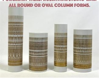 Lot 667 4pc HANS THEO BAUMANN Porcelain Vases. ROSENTHAL StudioLine. All Round or Oval column forms.