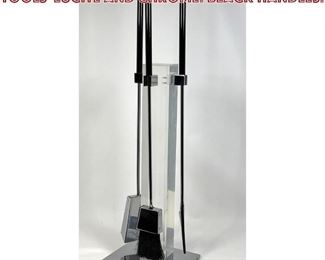 Lot 688 Alessandro Albrizzi Fire place tools Lucite and Chrome. Black handles. 