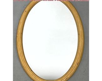 Lot 701 WOODLAND ARTISAN Laminated Wood Oval Wall Mirror. Label. 