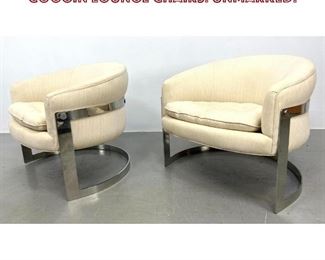 Lot 706 Pair Milo Baughman for Thayer Coggin lounge chairs. Unmarked. 