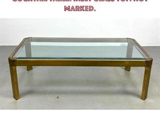 Lot 711 MASTERCRAFT Bronze Frame Coffee Cocktail Table. Inset Glass Top. Not marked. 
