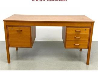 Lot 715 Danish Modern Teak Desk. Wood Handles. 