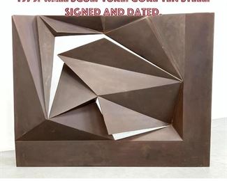Lot 717 Gerald DiGiusto Triangolare 2. 1979. Wall sculpture. CoreTen Steel. Signed and dated. 