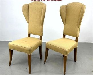 Lot 731 Pr Unusual Modernist Wing Back Dining Chairs. 