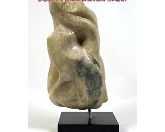 Lot 749 Organic Carved Stone Abstract Sculpture. Black Base. 