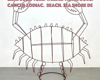 Lot 752 Large Oversized Outdoor Metal Crab Sculpture. Welded Metal Rods. Cancer Zodiac. Beach. Sea Shore De