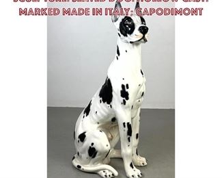 Lot 774 Large Glazed Pottery Great Dane Sculpture. Seated Dog. Hollow Cast. Marked Made in Italy Capodimont
