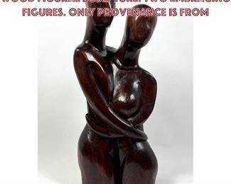 Lot 776 Signed ALEXANDRE NOLL Carved Wood Figural Sculpture. Two embracing figures. Only Provenance is from 