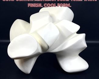 Lot 785 Modernist Molded Resin Composition Abstract Sculpture. White finish. Cool Form. 