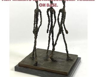 Lot 793 After Alberto Giacometti Three Men Walking Bronze Sculpture. Marked on base. 