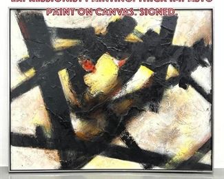 Lot 813 SUNY CHUNG Abstract Expressionist Painting. Thick Impasto Paint on Canvas. Signed. 