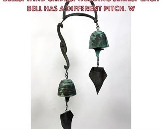 Lot 833 HARMONY HOLLOW Double Bronze Bells. Wind Chimes. Wedding Series. Each bell has a different pitch. W