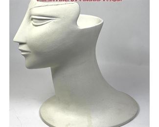 Lot 844 Hollow Head Bust Sculpture Planter. Stylized face.