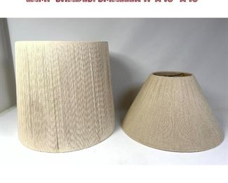 Lot 862 2pcs Woven Thread Mid Century Lamp Shades. Smaller 11x 18 x 18 