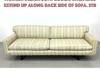 Lot 863 EDWARD WORMLEY For DUNBAR Modern Design Sofa Couch. Back legs extend up along back side of sofa. Str