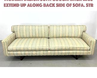 Lot 865 EDWARD WORMLEY For DUNBAR Modern Design Sofa Couch. Back legs extend up along back side of sofa. Str