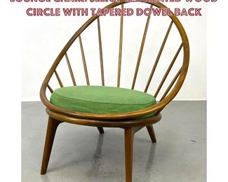Lot 869 Ib KOFOD LARSEN Open Hoop Frame Lounge Chair. Selig Laminated wood circle with tapered dowel back