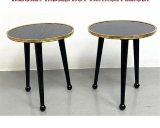 Lot 892 Pair Jean Royere Style Small Taboret Tables. Not vintage period. 