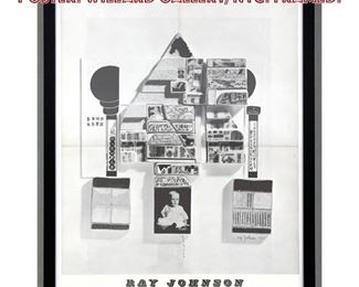 Lot 935 Ray Johnson 1967 Exhibition Poster. WILLARD GALLERY, NYC. Framed.